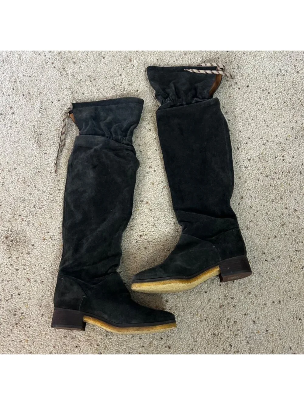 See By Chloe Jona Over The Knee Slouch Boots Gray Suede‎ Size EU 40 US 9 Women's